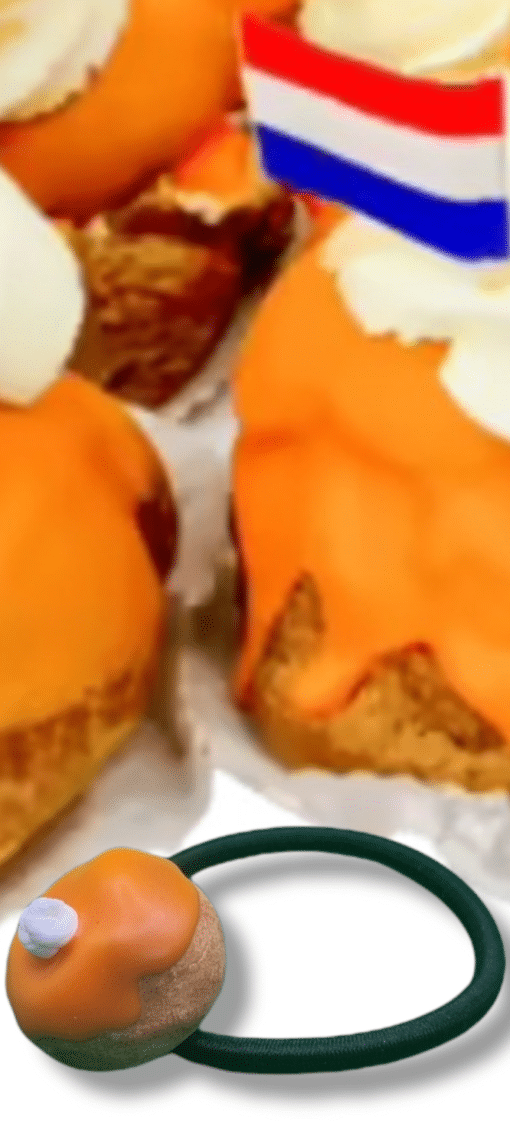 Haarelastiek oranje soes - Afbeelding 3