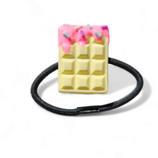 Haarelastiek chocolade reep wit