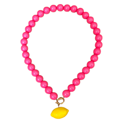 Kralenketting met citroen bedel