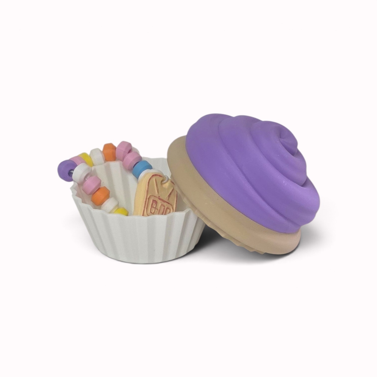 Cupcake opbergdoosje paars - Afbeelding 2